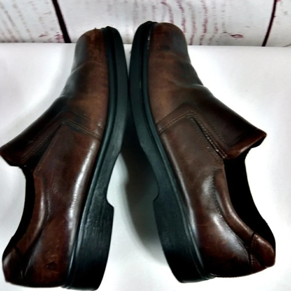 Ecco Shock Point Brown Slip On Loafer Dress Shoes US 9-9.5 EU 43